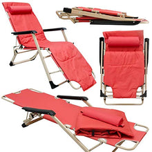 AMANKA Sedia Reclinabile con Materassino e Cuscino - 178cm Lettino da Giardino Sedia da Sole Rosso