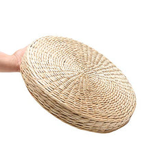 Tatami - Cuscino per sedile piatto in paglia lavorata a mano, ecologico, realizzato a mano, cuscino per yoga, cuscino da meditazione