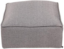 CLP Pouf Cuscino da Terra Nantes in Velluto O Stoffa I Puff Poggiapiedi Design Rettangolare con Piedini I Altezza 30 CM, Colore:Grigio, Materiale:Stoffa
