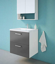 Randalsa Mobile Nexo 60 cm | Grigio | 61 x 61 x 46 cm | Mobile con 2 cassetti + lavabo in Ceramica