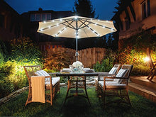 Fp-Tech FP-JD4013LU Ombrellone da Giardino con Pannello Solare, 24 LED e USB Incorporati, Beige, 2.7 m