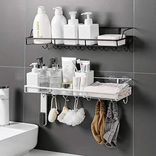 Mensola per doccia a ventosa senza foratura, mensola per doccia, mensola da bagno, autoadesiva, cestino portaoggetti per shampoo e bagno, montaggio a parete, marrone