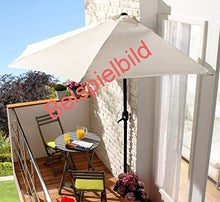 Ombrellone da parete semicircolare – 250 cm/bianco – ombrellone da parete semicircolare per balcone