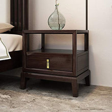 Comodino Cinese Tabella di Legno Comodino Comodino Camera da Letto con cassetto Comodino con Open Storage Shelf Arredamento Moderno (Colore : Marrone, Dimensione : 53X41X51CM)
