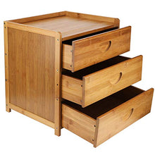 Dsrgwe Comodini Cabinetto per Comodino Bamboo con 3 Cassetti per Camera da Letto