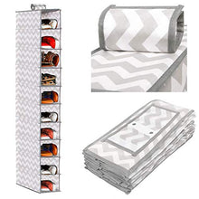 SPRINGOS - Organizer da appendere in tessuto, 6 ripiani, per armadio (120 x 15 x 30 cm, grigio/bianco)