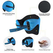 ZJM Cuscino da Viaggio, Memoria di Cotone A Forma di U Travel Office Volo Cuscino per Soddisfare Le Diverse Sleeping Postura Cuscino Portatile,Blu