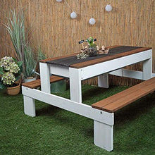 Meppi Set di sedie Stralsund bianco/marrone in legno – Set di mobili per esterni