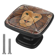 Animale leone Pomelli per Porta Set di 4 Pomelli per Mobili Manopole per Cassetti Cucina Armadio Vetro