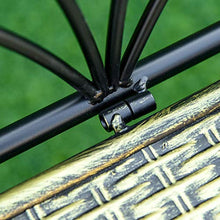 Panchina 2 Posti da Giardino 100x50x88 cm in Ferro Nero e Bronzo