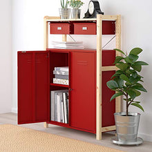 IVAR scaffalatura con armadi/cassetti 89x30x124 cm pino rosso