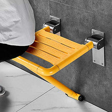Sgabello pieghevole da bagno, sgabello che cambia scarpa a parete, robusta base in acciaio inox, pieghevole e luminosa, superficie del sedile è lunga 39 cm di lunghezza e 45 cm di larghezza, bianca e