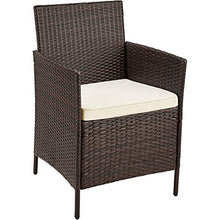 TecTake Set di Mobili da Giardino in Polyrattan | 1 Divano Tavolino, 1 Panca, 2 Sedie con Cuscini | Marrone