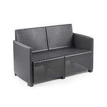 Salottino 4 Posti in plastica Simil Rattan per Esterno - Sal 001 (Antracite)