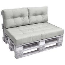 Beautissu Set da 2 Cuscini Mini per spalliera di Divano in Pallet Eco Elements 60x40x10-20cm per bancali - Grigio Chiaro