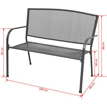 FAMIROSA Panchina da Giardino 108 cm Acciaio e Rete Antracite