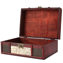 Oumefar Custodia per Gioielli Custodia per Gioielli in Stile Antico in Legno per Decorazioni di Compleanno(Stamp with Lock)