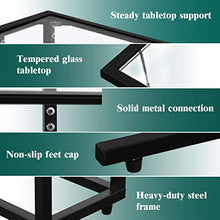 DREAMADE Tavolino Laterale Tavolino da caffè per Divano Salotto in Vetro ed Acciaio, in Stile Moderno, 55,5 x 35 x 65 cm