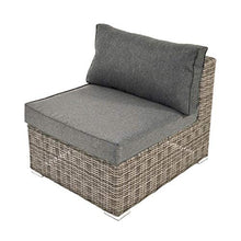 Modulo Lounge Grigio con Intreccio in Rattan - Elemento Centrale Pari