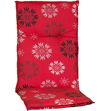 Beo Barcelona M301 - Cuscino per sedia a sdraio da giardino, con schienale alto, motivo soffione, rosso, 118 x 50 x spessore circa 6 cm