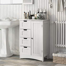 Leww, credenza da bagno, cassettiera multiuso, con 4 cassetti e 1 scomparto laterale, per soggiorno, cucina, corridoio
