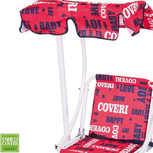 Enrico Coveri Dondolo Altalena per Bambini Colore Rosso 1 Posto Modello Swing con Parasole Tendina