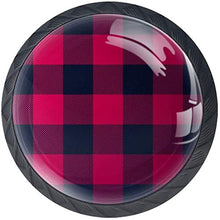 Buffalo Plaid Christmas Pomelli per Porta Set di 4 Pomelli per Mobili Manopole per Cassetti Cucina Armadio Vetro