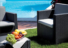 SALOTTO da giardino in RESINA ANTRACITE Mod. COLORADO Set 4 pz con cuscini