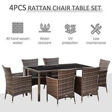 Set Tavolo con 6 Sedie da Giardino in Rattan Marrone