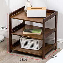 Comodino di bambù Aperto Storage Semplice Moderno Mensola Risparmio di Spazio Casa Camera Da Letto Creativo Armadio 35X38X50CM FANJIANI