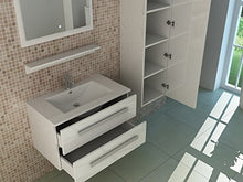 Set di mobili da bagno St. Moritz in bianco con specchio con illuminazione a LED, sensore touch soft-close, specchio e armadio Jet-Line