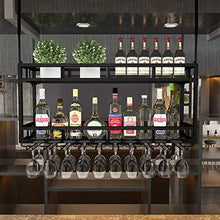 zxcvb Porta Bicchiere da Vino Iron Art 2 Livelli - Portabottiglie con Supporto in Vetro Supporto Regolabile da Banco Multifunzione in Altezza per Soffitto Portabottiglie da Vino