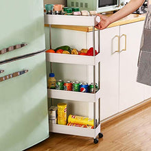 WangQ Il Rack rotolante è Facile da spostare Il Design Stretto è Facile da conservare Il Bagno e Gli scaffali da Cucina Sono Adatti per Qualsiasi Scena (Size : 64cm)