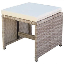 UnfadeMemory Set da Pranzo da Giardino per Giardino o Patio 11 pz con Cuscini in Polyrattan Beige