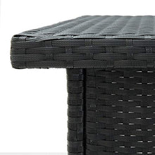 FAMIROSA Tavolo da Bar ad Angolo Nero 100x50x105 cm in Polyrattan