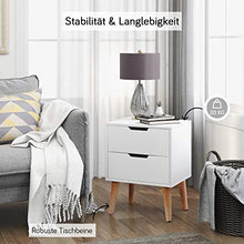 Q-HL Comodino Set di 2 Comodini Tavolo da Comodino Bianco con 2 Cassetti unità di Stoccaggio A Presa Incassata per Camera da Letto Bagno Soggiorno