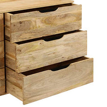 SKM Cassettiera in Legno Massello di Mango 140x45x80 cm