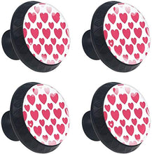 Pink Love Hearts Valentin Pattern Pomelli per Porta Set di 4 Pomelli per Mobili Manopole per Cassetti Cucina Armadio Vetro
