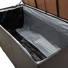E E-NICES Baule da Giardino in Polyrattan 180x90x75 cm Marrone