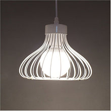 E27 Vintage Sospensione Gabbia Metallo Retrò Lampada a Sospensione Soffitto Gabbia Lampada in Stile(Bianco)