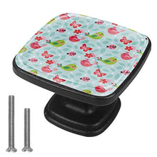 Farfalla coccinella uccello fiore Pomelli per Porta Set di 4 Pomelli per Mobili Manopole per Cassetti Cucina Armadio Vetro