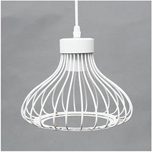 E27 Vintage Sospensione Gabbia Metallo Retrò Lampada a Sospensione Soffitto Gabbia Lampada in Stile(Bianco)