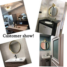 IG Specchio - Specchio Rotondo a Parete da Bagno, Specchio da Parete, Stile Minimalista Nordico, Specchio, Specchio Moderno Del Bagno, Struttura Del Metallo Principale,Oro,80 Cm.