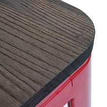 Set 2X sgabelli bistrot Design Industriale HWC-A73 Legno Metallo Verniciato Rosso