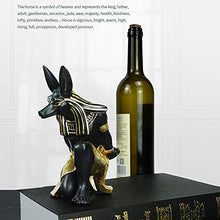 LANGTAO Antico Egiziano Anubis Dio Wine Rack, Wine Holder, Figurine Resin Craft Wine Seat, Ornamento per La Casa, Regalo Modello in Miniatura per Sala da Pranzo, Camera da Letto E Cucina
