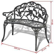 Tuduo - Panchina da giardino in alluminio pressofuso, 100 x 54 x 80 cm, colore: Verde
