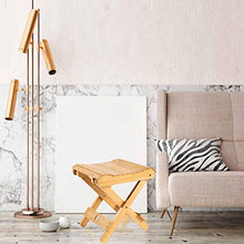SANGDA Sgabello pieghevole in bambù, in legno, per bagno, doccia, casa, portatile, pieghevole, per la doccia, da barba e doccia, per giardino, bagno, balcone, spa