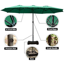 Ombrellone da Giardino, Ombrelloni da Terrazzo, Ombrellone Giardino Parasole 4.6m, Tende e Tettucci Parasole da Balcone e 12 Nervature Pesanti per Spiaggia, Giardino, Balcone (Verde)