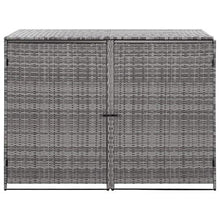 Oushome Copribidone Rifiuti Doppio in Polyrattan Antracite 148x77x111cm