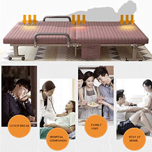 XJAXY Letto Pieghevole Portatile Singolo Sleeper Bed W/Ruote per Il Campeggio Ufficio Nap, Ospite Regolabile Letto Divano Letto, Multi-Function Convertibile Sleeper Bed